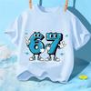 Kids 67 Themed Colorful Print TShirt Soft Cotton Fabric Breathable and Comfortable Ideal for Toddlers and Childrendf0317