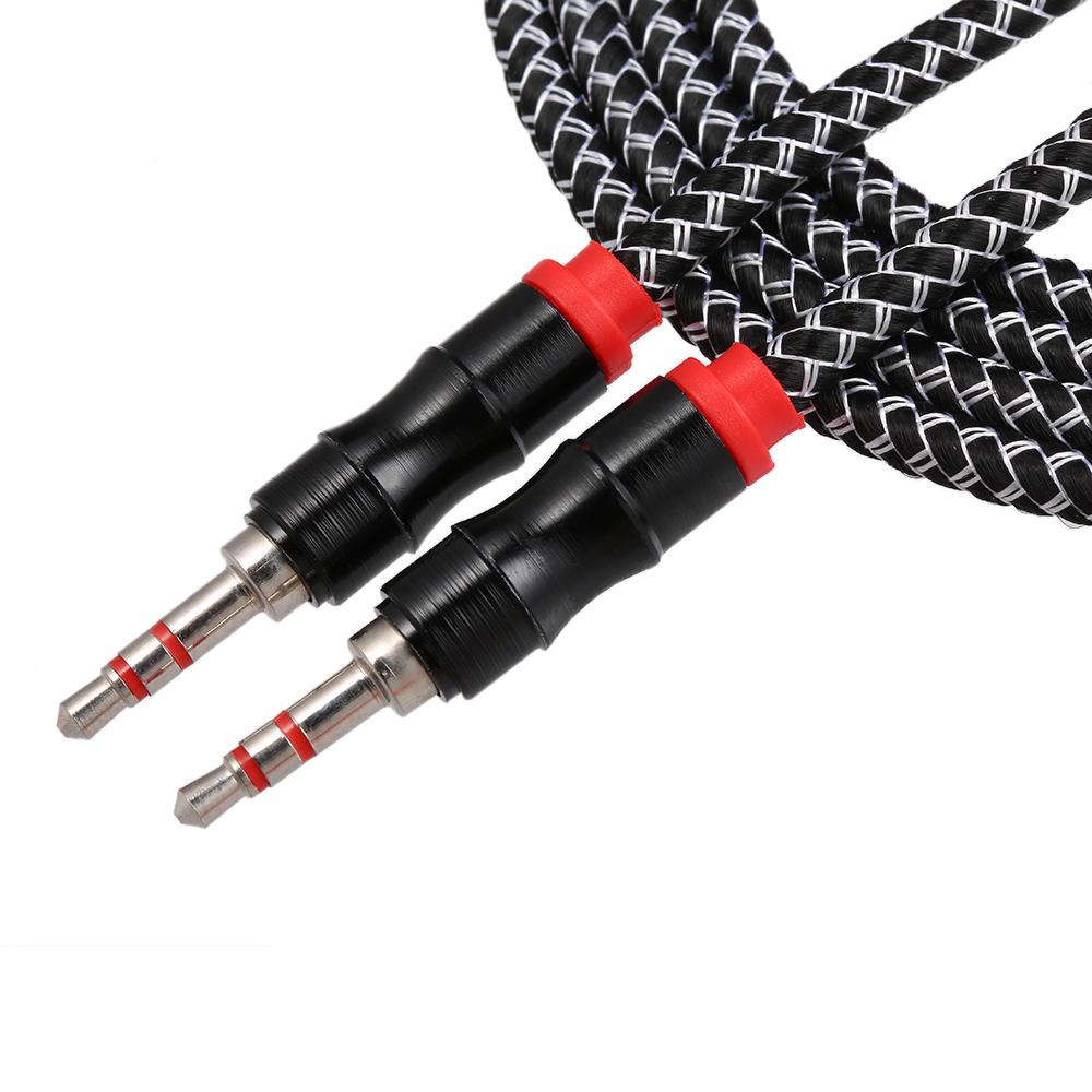 2metrový audio prodlužovací kabel 3,5mm Jack samec-samec AUX kabel 3,5mm audio prodlužovací kabel opletený