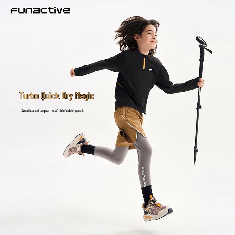 FUN ACTIVE Kids' Long Sleeve Breathable Quick-Dry Sports T-Shirt
