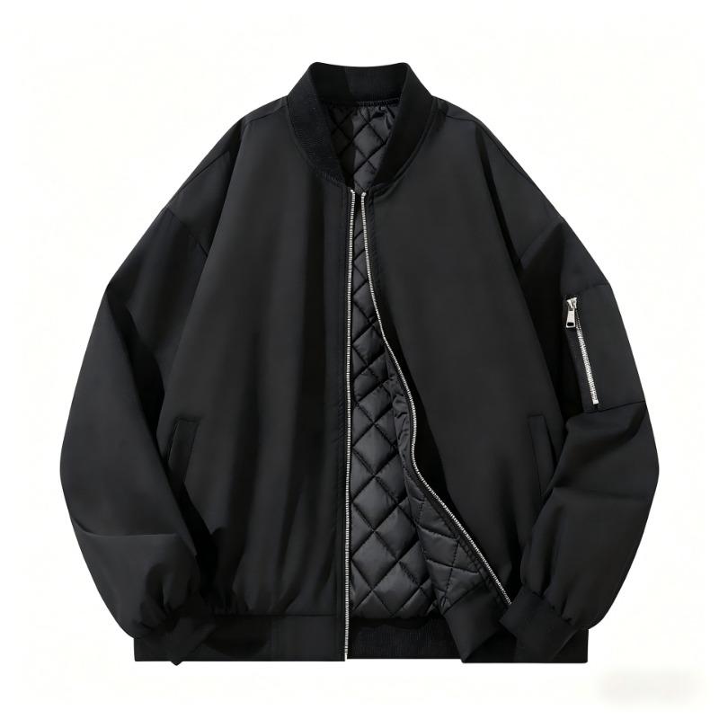 Men S Casual Warm Stand Collar Loose Fit Padded Jacket