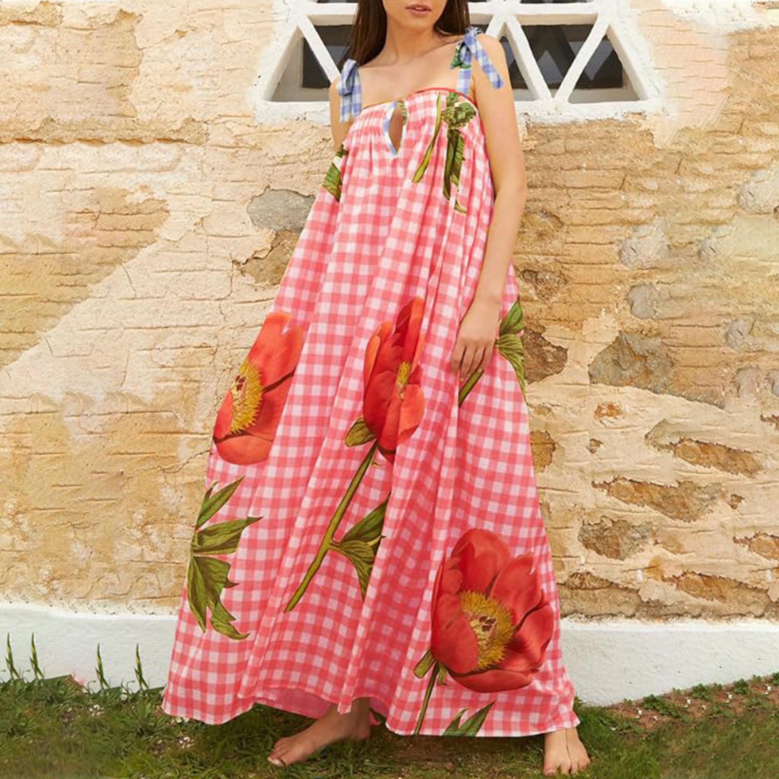 

Новое сексуальное платье с принтом на подтяжках в европейском и американском весенне-летнем стиле INSS повседневное свободное праздничное платье XXL