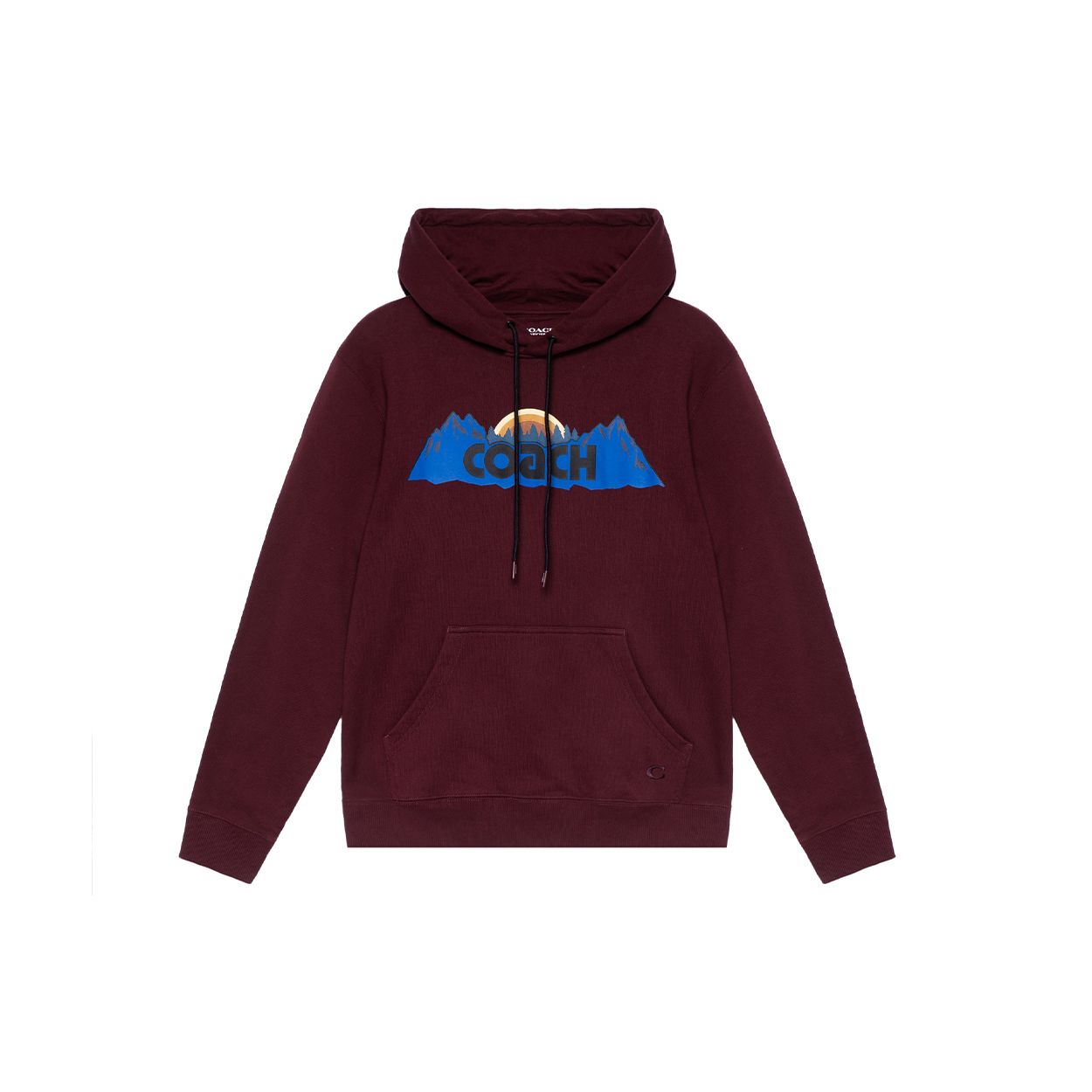 Coach Ss21 Letter Logo Printed Long Sleeve Hoodie Men hoodies Red-Brown 4342-MRN S