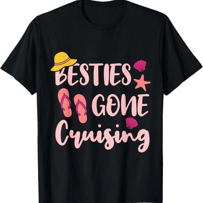 Besties Gone Cruising Ladies Girls Girlfriends Cruise Vacay T-Shirt
