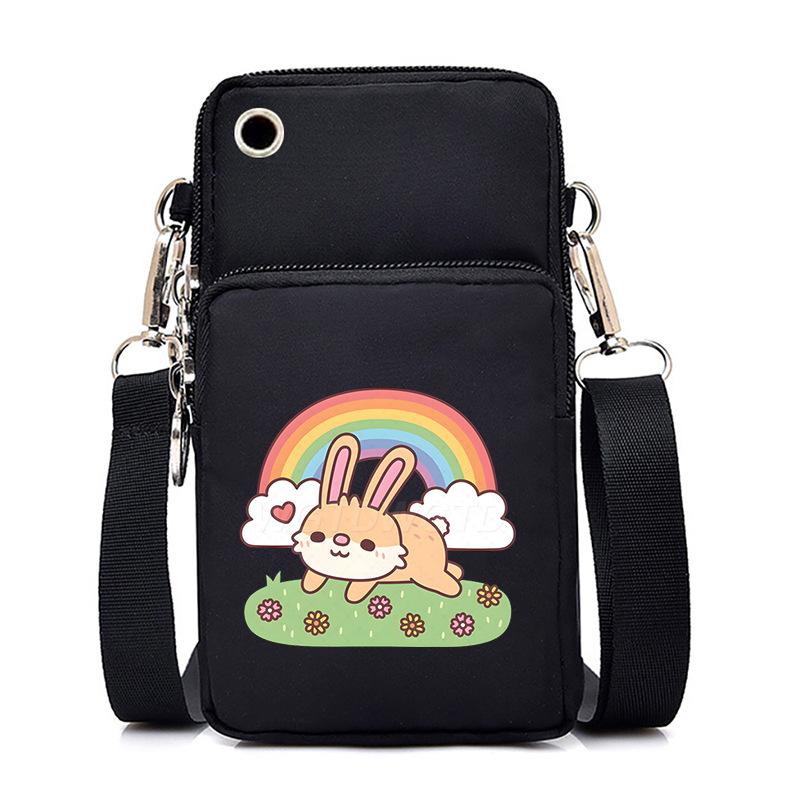 Casual mobile phone bag cute printing new messenger bag Korean version versatile small bag vertical change bag