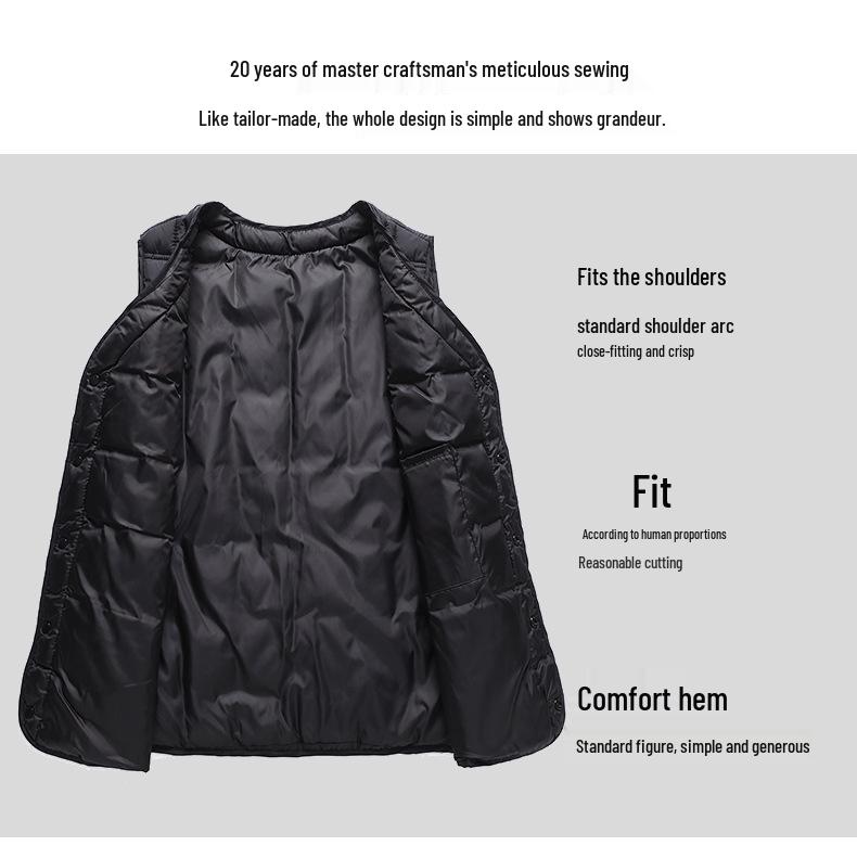 Men's Autumn/Winter Sleeveless Down Vest - Middle-aged Style