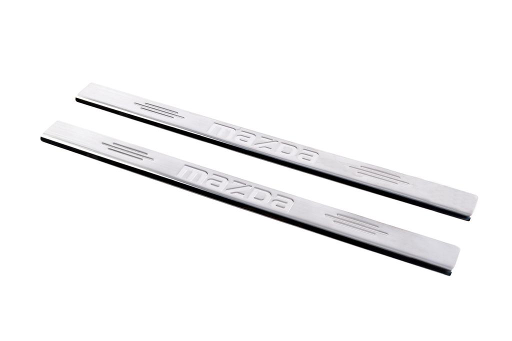 Накладка на пороги Carmos (нерж) V-1 2 накладки V-1 для Mazda 2 2003-2007 гг