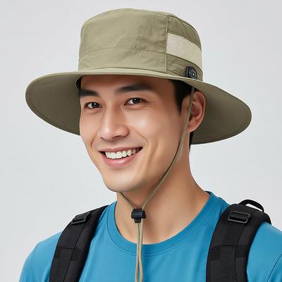 With Compass Outdoor Mountaineering Hat Men's Summer Sunshade Sunscreen Fishing Hat Breathable Sun Hat
