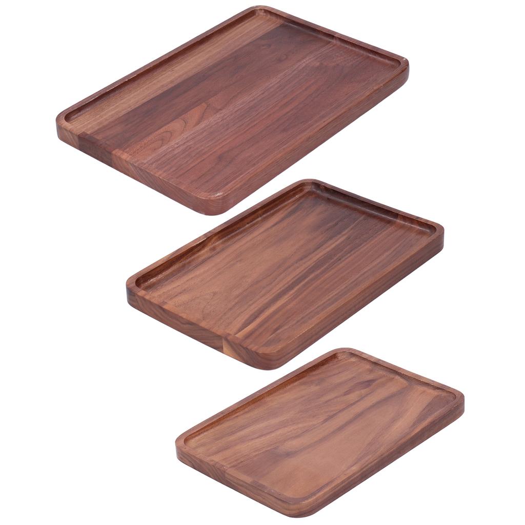 Walnut Service Plate Square Decoration Fruit Food Dessert Plate Tray Wooden BBQ Plate