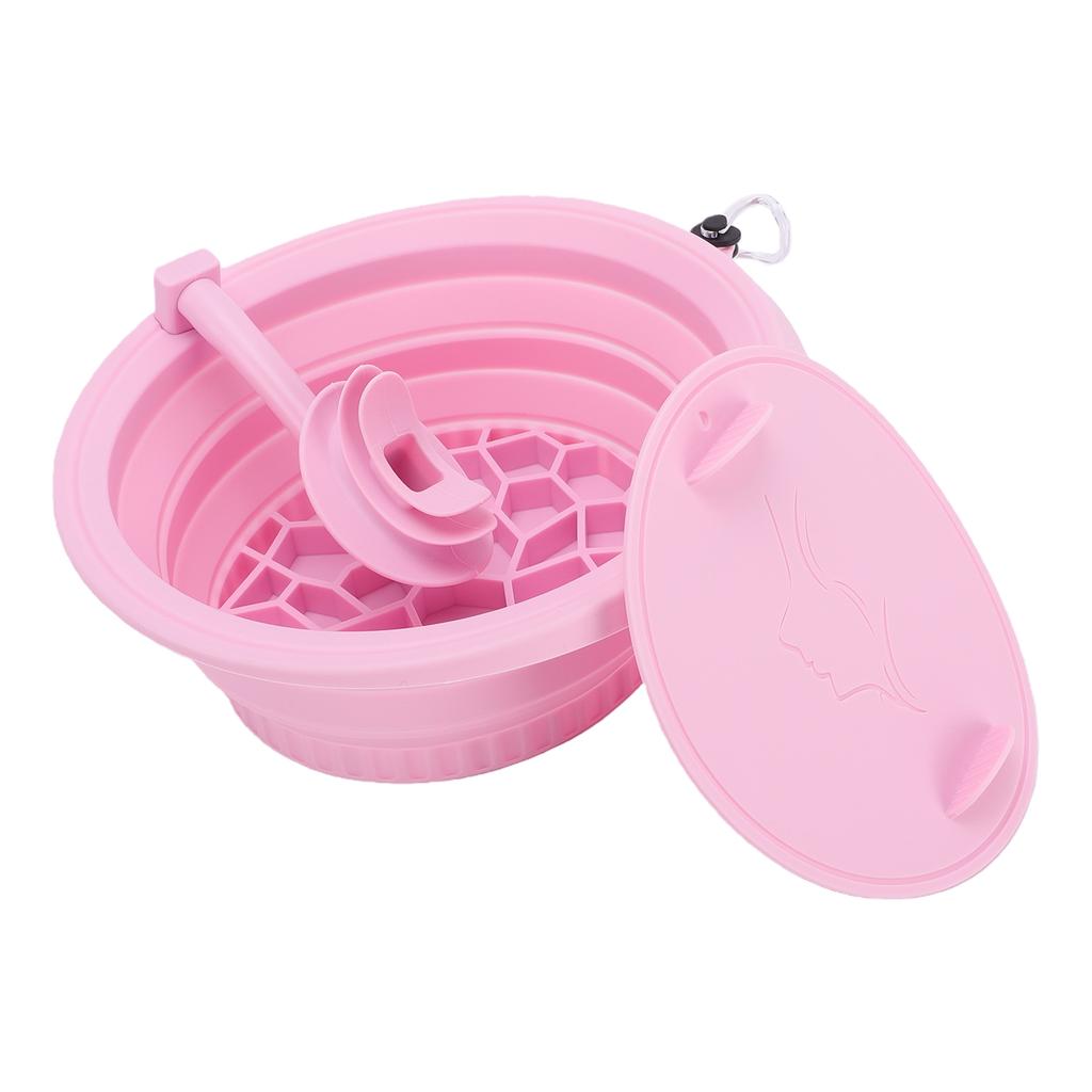 Ice Face Bowl with Breathing Tube Foldable Ergonomic 30 Degree Angle Facial Ice Bath Bowl Pink