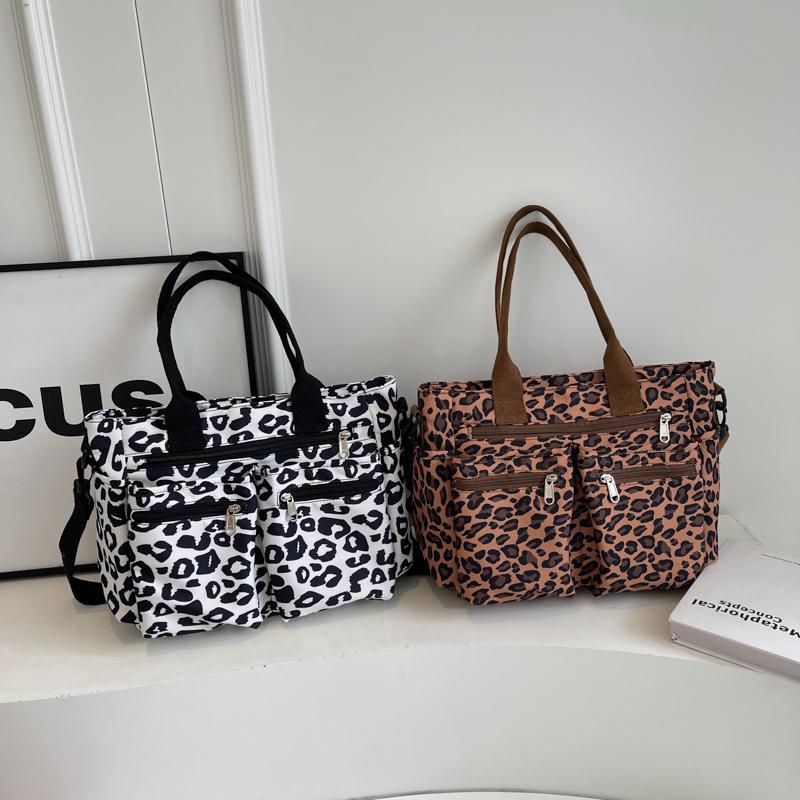 Klassischer Leopardenmuster Freizeit Damen Tasche mit großer Kapazität und mehreren Fächern Neue leichte Pendler Tragetasche