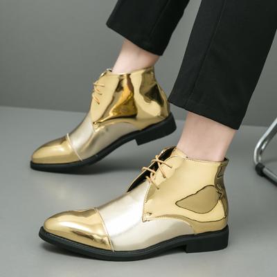 Fashion 2024 Autumn Chelsea Boots Men Gold Business Short Shoes for Men with Handmade Ankle Boots Zapatos Hombre Winter Boots