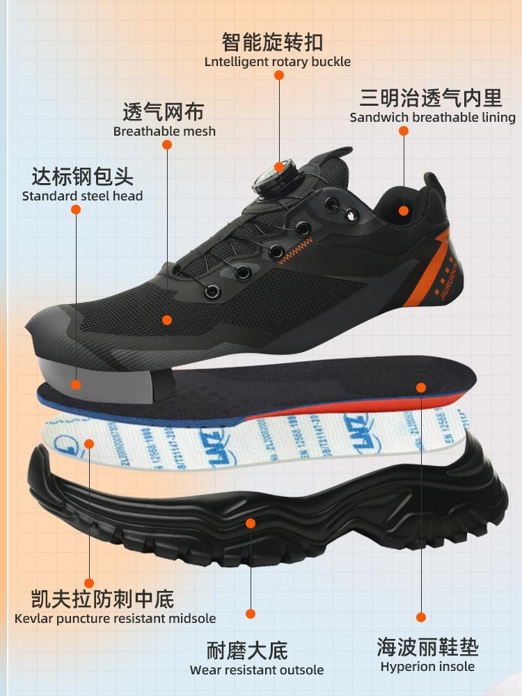Insulation 6 Kv Work Shoes For Men Rotating Button Work Safety Shoes Puncture-Proof Indestructible Shoes Security Boots Fashion