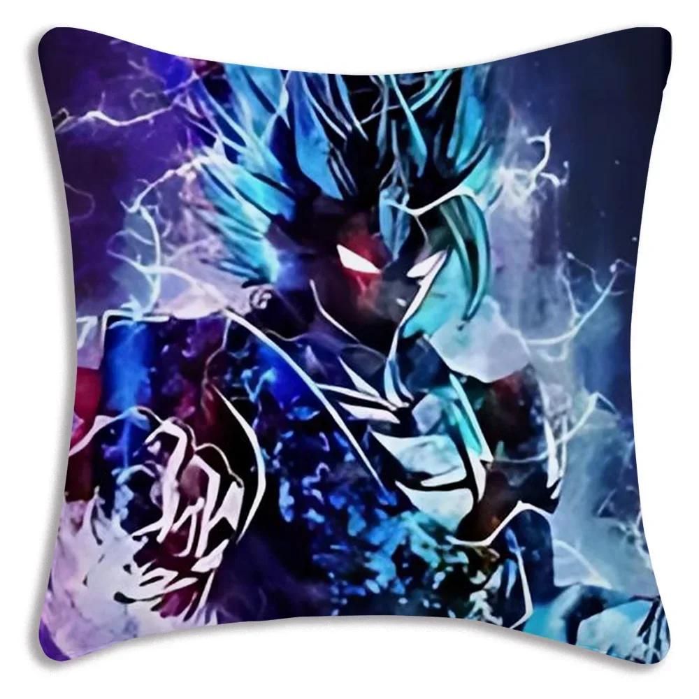 Anime Dragon Balls Z Goku Kawaii Kissenbezüge Cartoon Sofa Dekoratives Zuhause Doppelseitiger Druck Kurzer Plüsch Niedlicher Kissenbezug