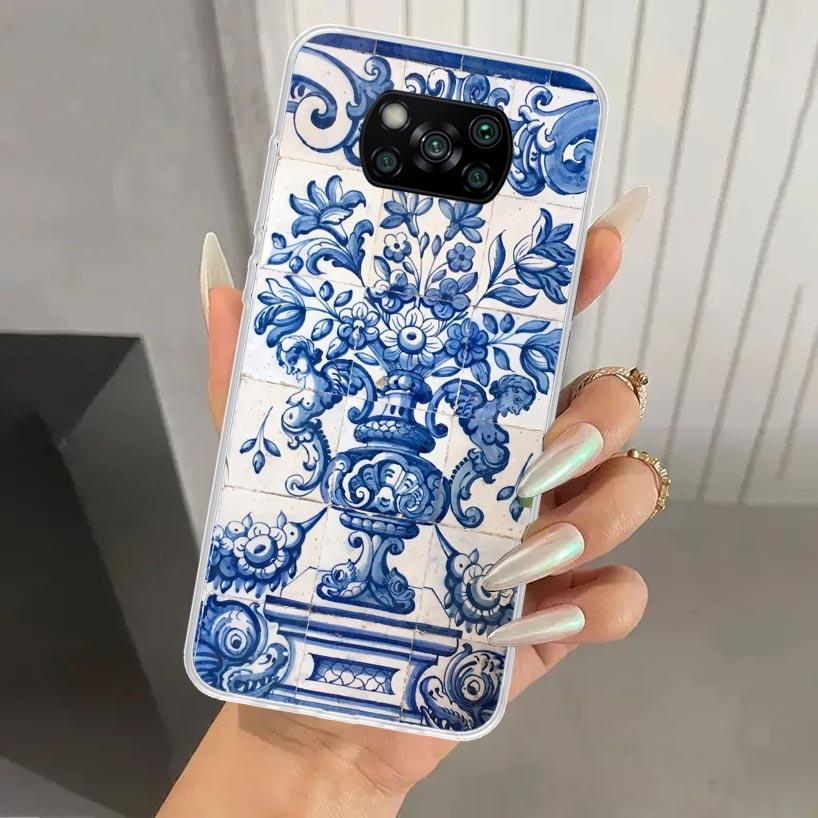 Blue And White Porcelain Phone Case for Xiaomi Poco X5 X6 X7 Pro F7 Ultra M7 Redmi 15 15C 13 13C 12 12C 10 10A 10C 9 9A 9C 9T Sh