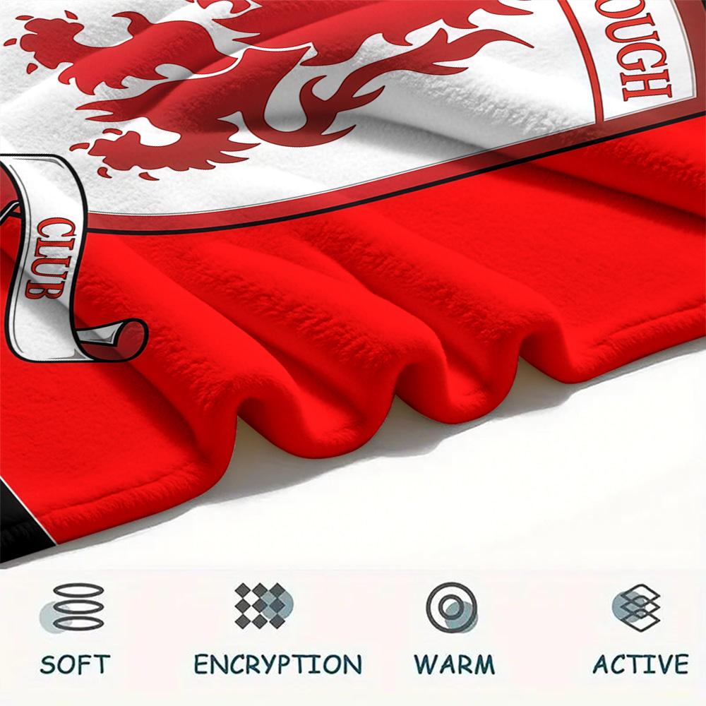 Middlesbrough FC Flannel Blanket, High quality Comfortable for All Seasons, Home Decor, Warmth and Comfort
