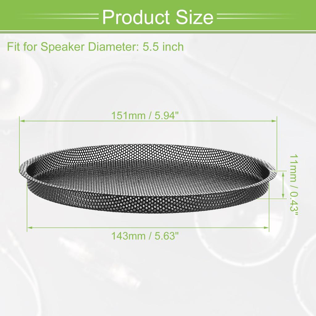 ACROPIX Universal 5.5" Speaker Grill Mesh Frameless Black 1 Pack