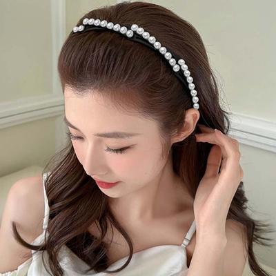 Waterproof Foldable Pearl Headband Forsted Portable Hair Band Retractable Hair Hoop  Beach