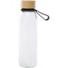 Bottle, cristal 500 ml with handle de silicona and lid de bamboo "Porto" Deep Black