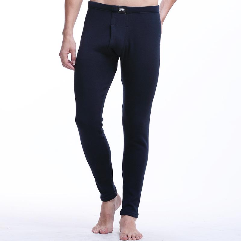 Men's Double-Layer Thick Velvet Warm Pants - Autumn/Winter Slim Fit for Middle-Aged & Young Adults