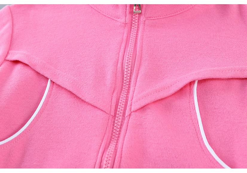Girls' Korean Style Spring/Autumn Zipper Sweatshirt & Pants Two-Piece Set