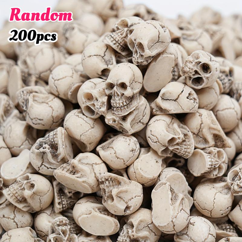 100/200pcs Small Skull Planter Garden Decor Aquarium Decoration Realistic Fish Tank Skeleton Ornament Fish Bowl Bonsai Pot Decor