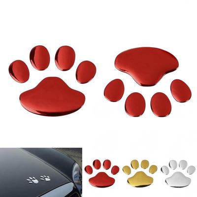 1 Pair Dog Paw Footprint 3D PVC Car Sticker Nick Cover Sticker