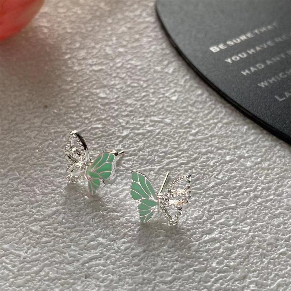 Blue Butterfly Stud Earrings For Women Brincos Feminino Fashion Jewelry For Girl Friend Earing