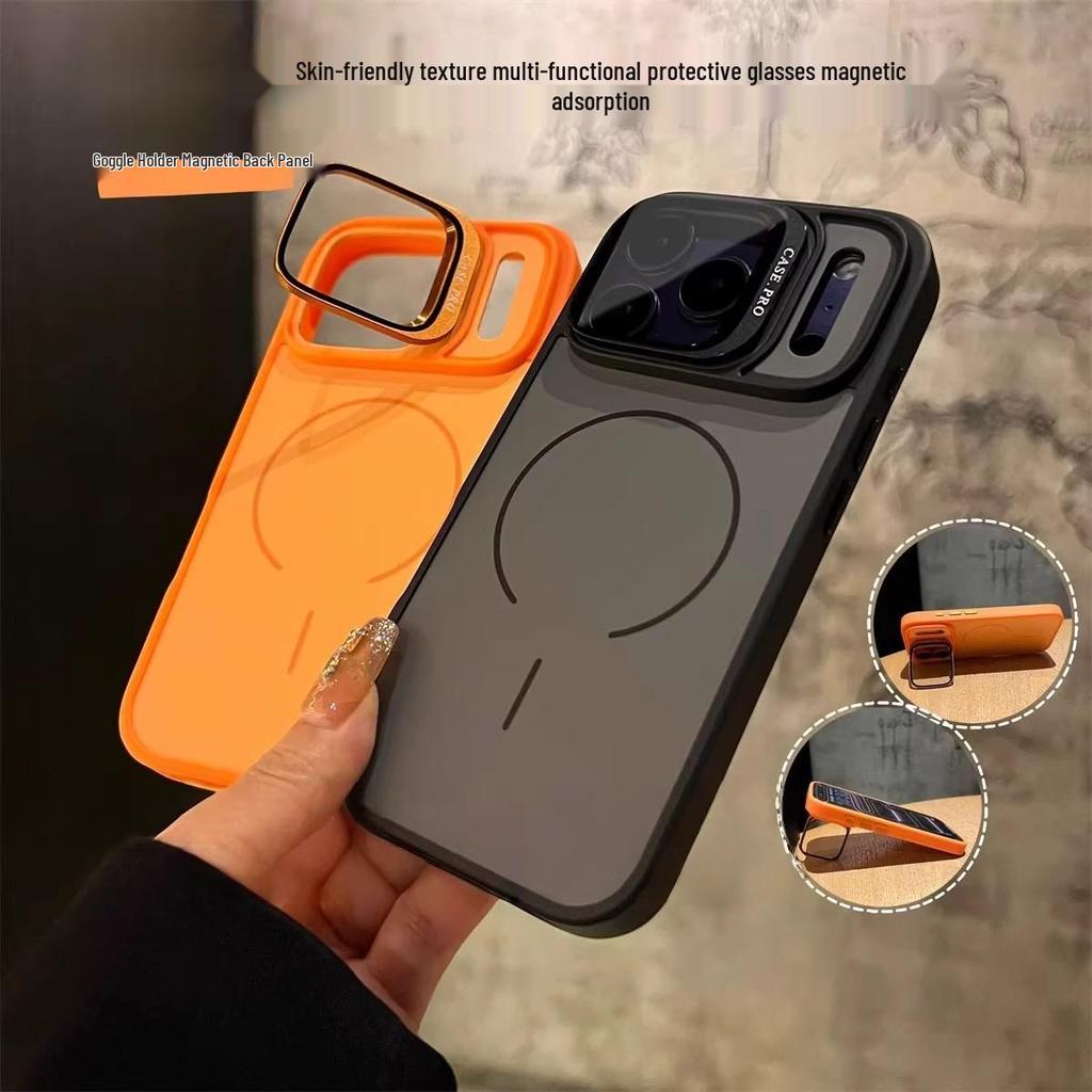 iPhone 17 Pro Max Case with Lens Protector, Stand, Matte Finish, Magnetic, Drop-Proof.