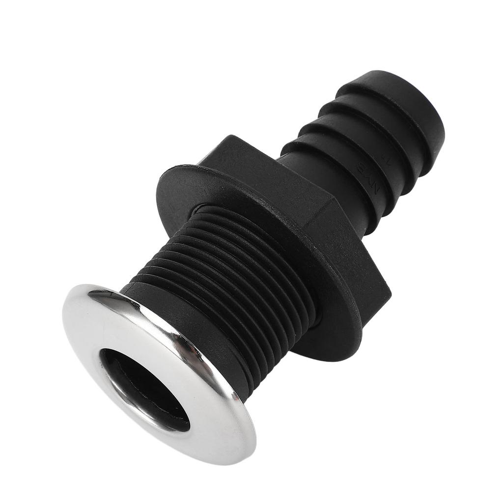 25mm Thru Hull Fitting Nylon Impact Resistance Leakproof Long Lasting Use Thru Hull Connection for Boats Straight