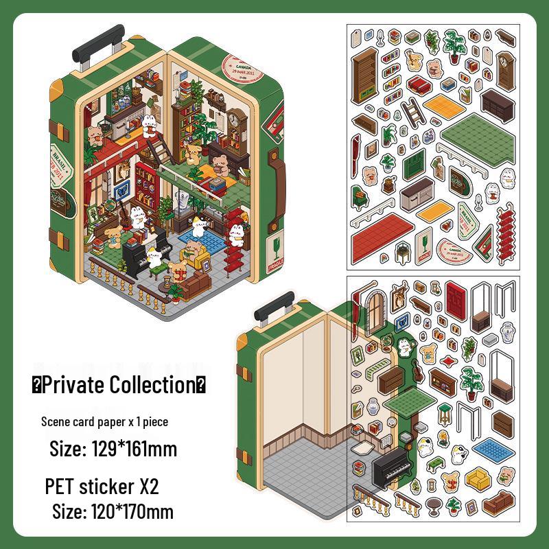 Infeel.Me Sixth Edition 2.5D PET Scenery Cartoon Sticker Set for Students