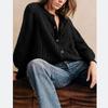 Maglioni a girocollo a maniche lunghe con stampa tinta unita, casual, autunno inverno, da donna