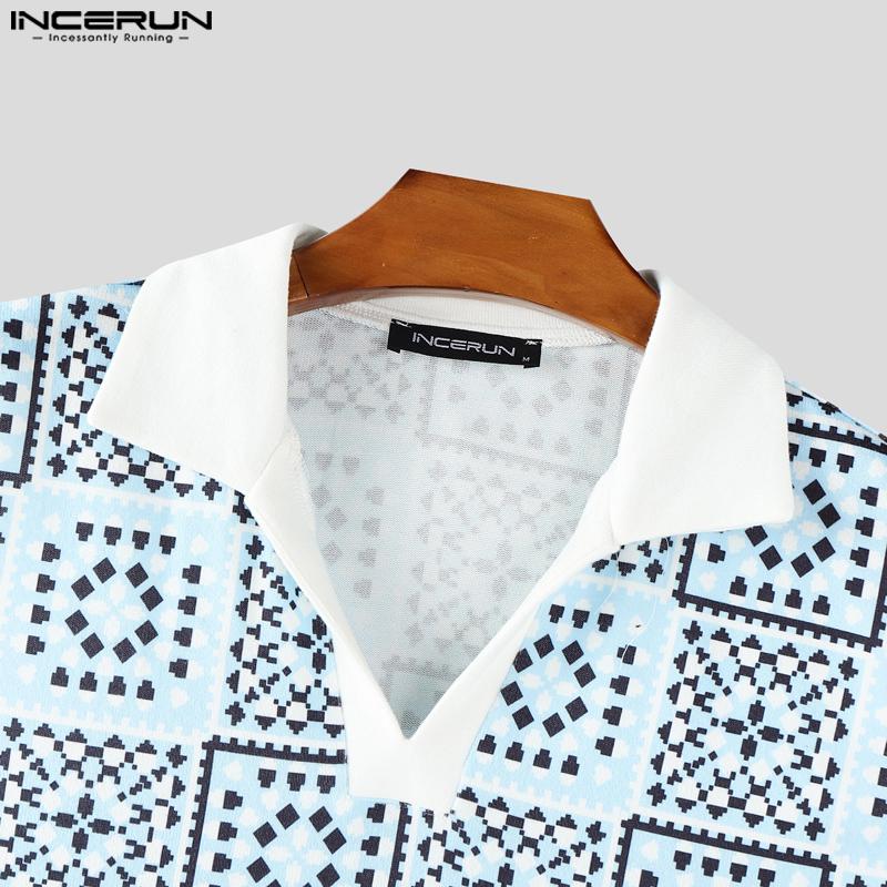 INCERUN Men Lapel Sleeveless Plaid Print Casual Thin Loose Tank Tops