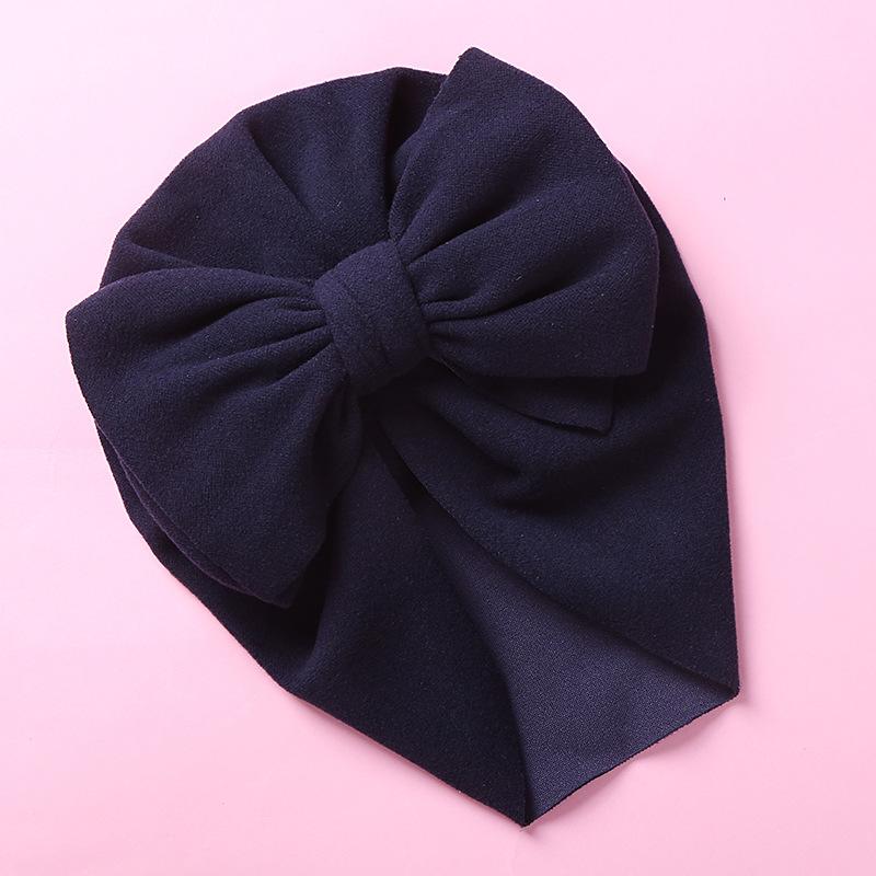 New Solid Color Baby Turban Cap Big Bow Infant Sweet Hat Newborn Elastic Bandana Headband Headscarf Beanie Kids Hair Accessories