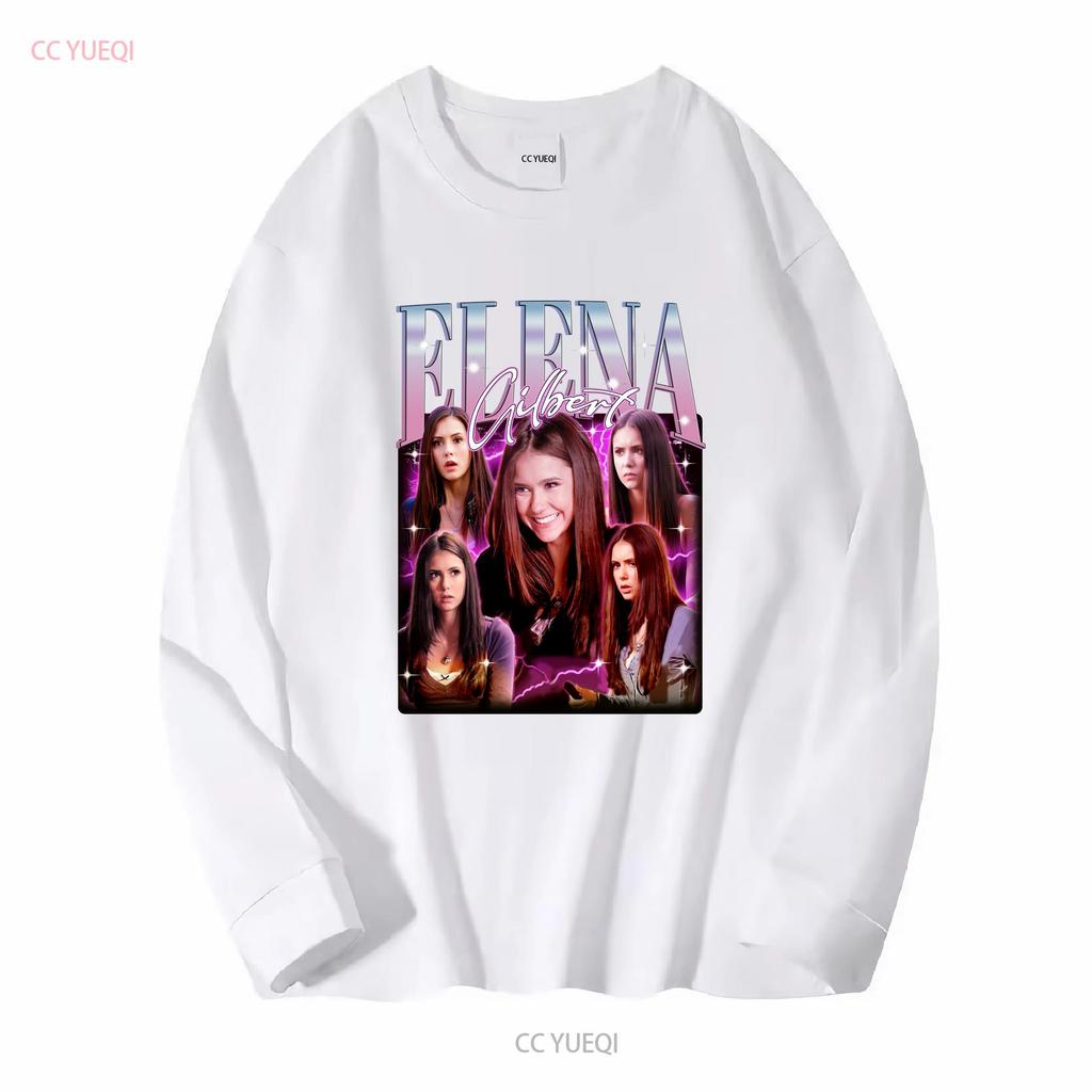 Elena Gilbert T Shirt Homage Nina Kaunisexova Dobreva Canadian Actress Vintage Merch The Vampire Diaries Fan Vintage Washed Soft