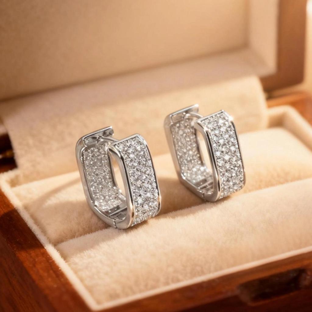 2025 Luxury Micro-Paved U-Shaped Zircon Ear Cuffs - Versatile Women's Fashion Earrings