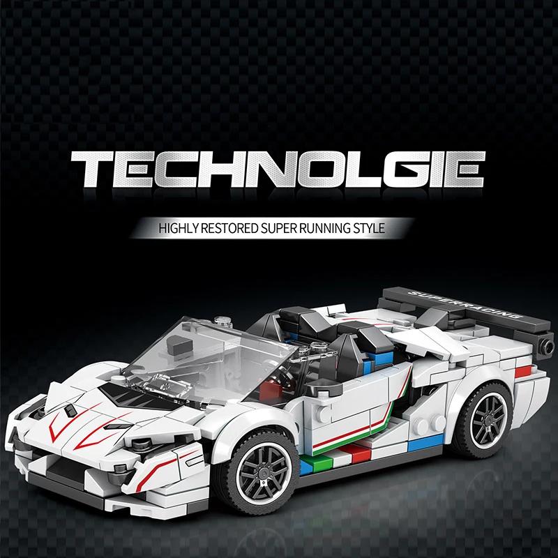 348PCS City Racing Car Model Building Blocks 1:24 Scale Speed Vehicle Car Model Bricks Desktop Ornaments Kids DIY Toys Gifts