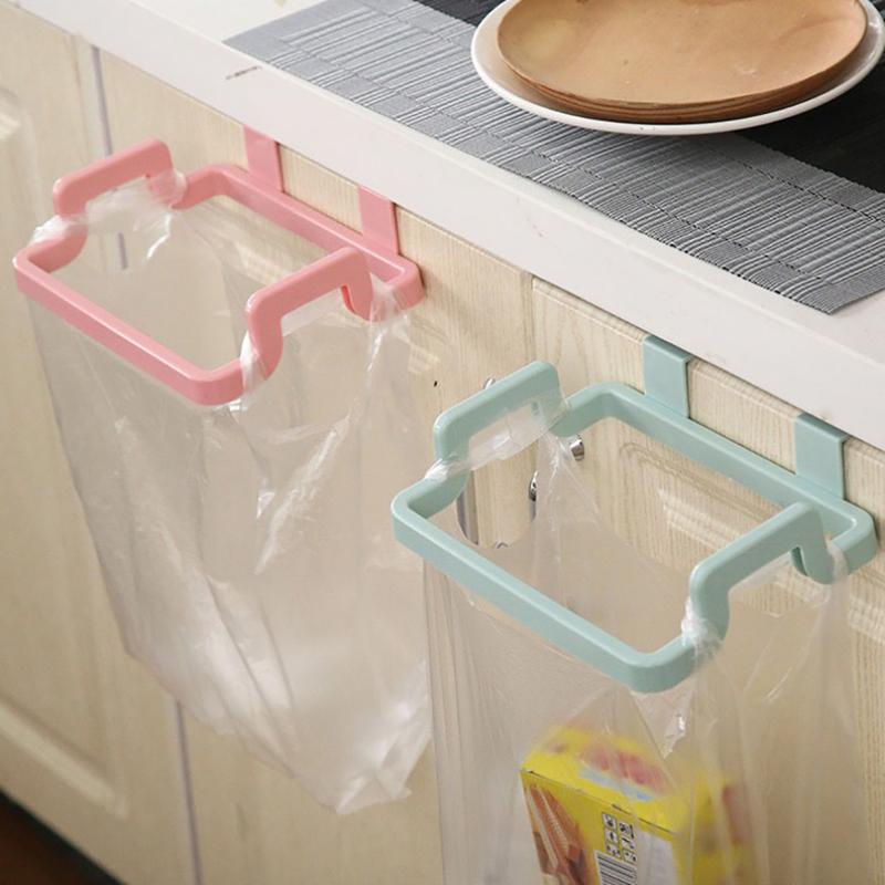 Portable Plastic Garbage Hanging Kitchen Trash Storage Rack Bag Hook Organzier