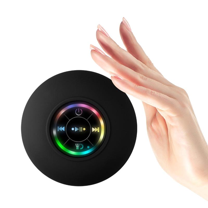 2025 Bathroom Waterproof Wireless Led Bluetooth Speaker Large Suction Cup Mini Portable Speaker Outdoor Sports Stereo Speaker