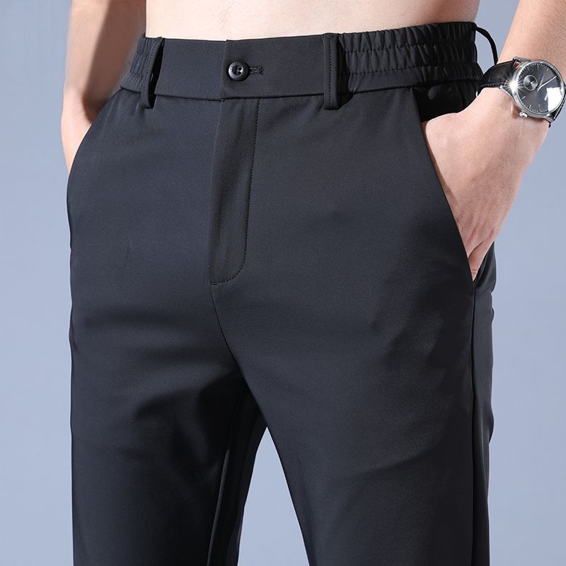 

Весна-лето, ультратонкие мужские повседневные брюки, тонкие прямые брюки с эластичной резинкой на талии, спортивные брюки для бега, модные мужские брюки для гольфа 29