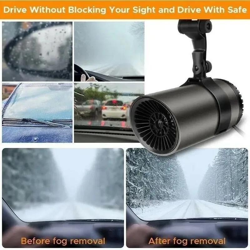 12V Car Heater Fan 2in1 Electric Dryer Heating Defogger Windshield Defroster Anti Fog Fan for Car Truck Vehicle Heating System