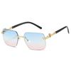 Rimless Square Sunglasses New Fashion Vintage Style Gradient Multi-color Sun Glasses Trendy Stylish Brand Design Shades