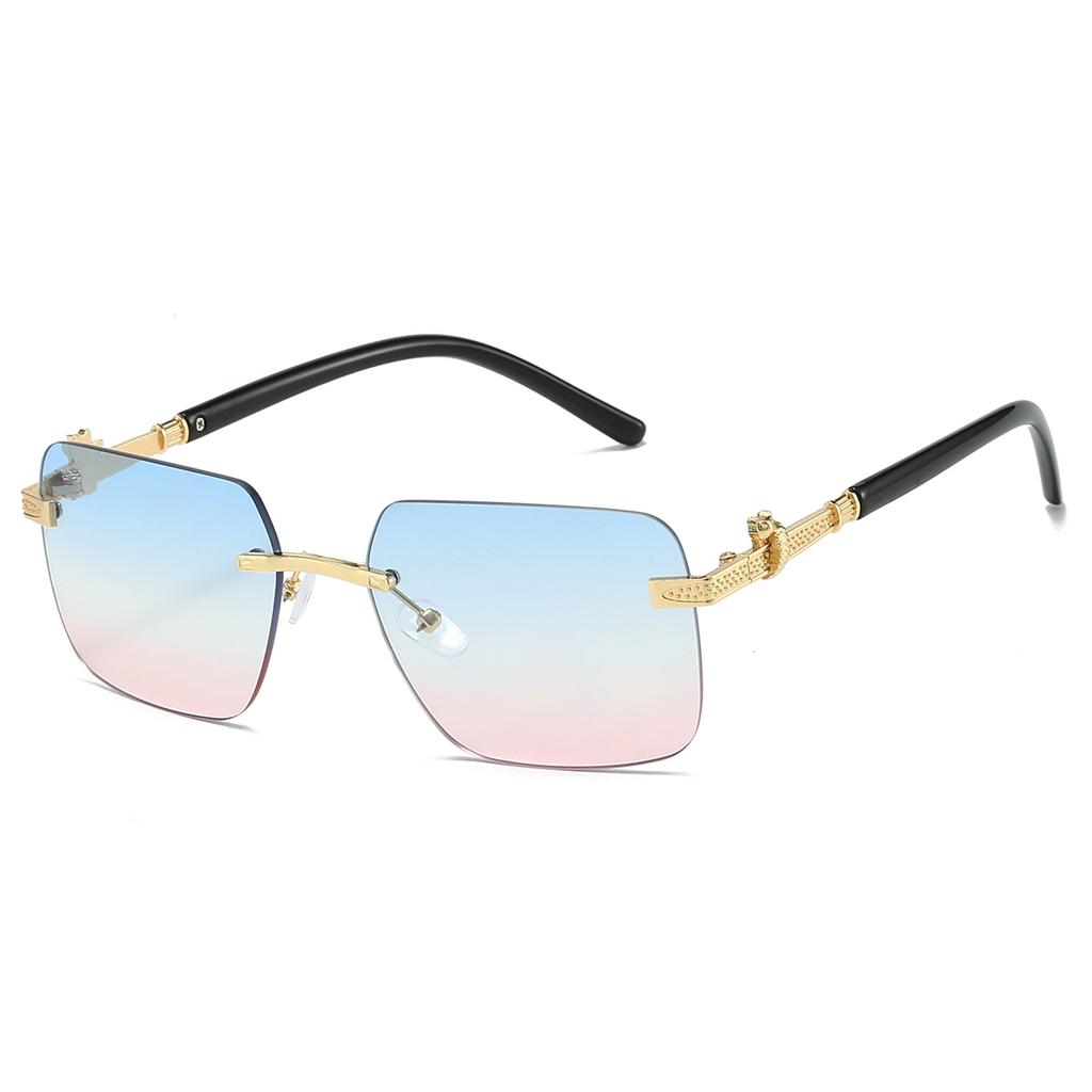 Rimless Square Sunglasses New Fashion Vintage Style Gradient Multi-color Sun Glasses Trendy Stylish Brand Design Shades