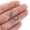 Black Nickle Big Long Shank Off-set Fishing Hook Barbed Fishing Hooks Flattened Sharped Fishhooks
