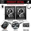 ZOIIWA 10 PCS Halloween 3D Changing Face Moving Picture Gothic Mansion Portrait Horror Scary Pictures Portraits Posters for Party House Castle Wall