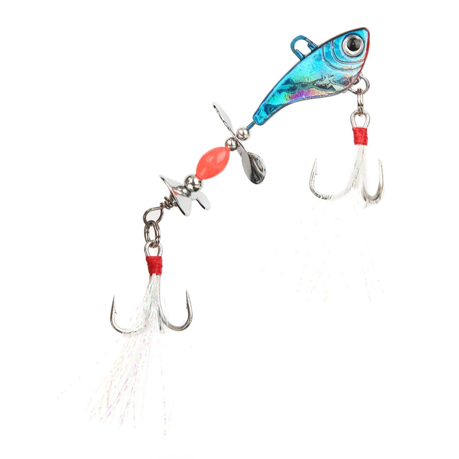 

Блестящая светящаяся имитация искусственной рыболовной приманки с вращающимся пером VIB Форма рыбы blue