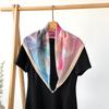Potato Shiny National Style Silk Scarf Magnetic Buckle Necklace Pendant Square Scarf Neck Scarf Shawl Dual-purpose Sunscreen Scarf