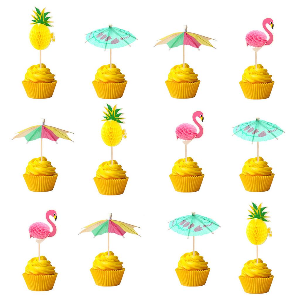 Umbrella Fruit Stick Cocktail Umbrella Stick Cake Decoration Pineapple Flamingo Baking Plug