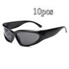 Unisex Y2K Cyberpunk Cool Black Silver Sunglasses for Men Women Stylish Future Science Polarised Lens Cycling Eyewear