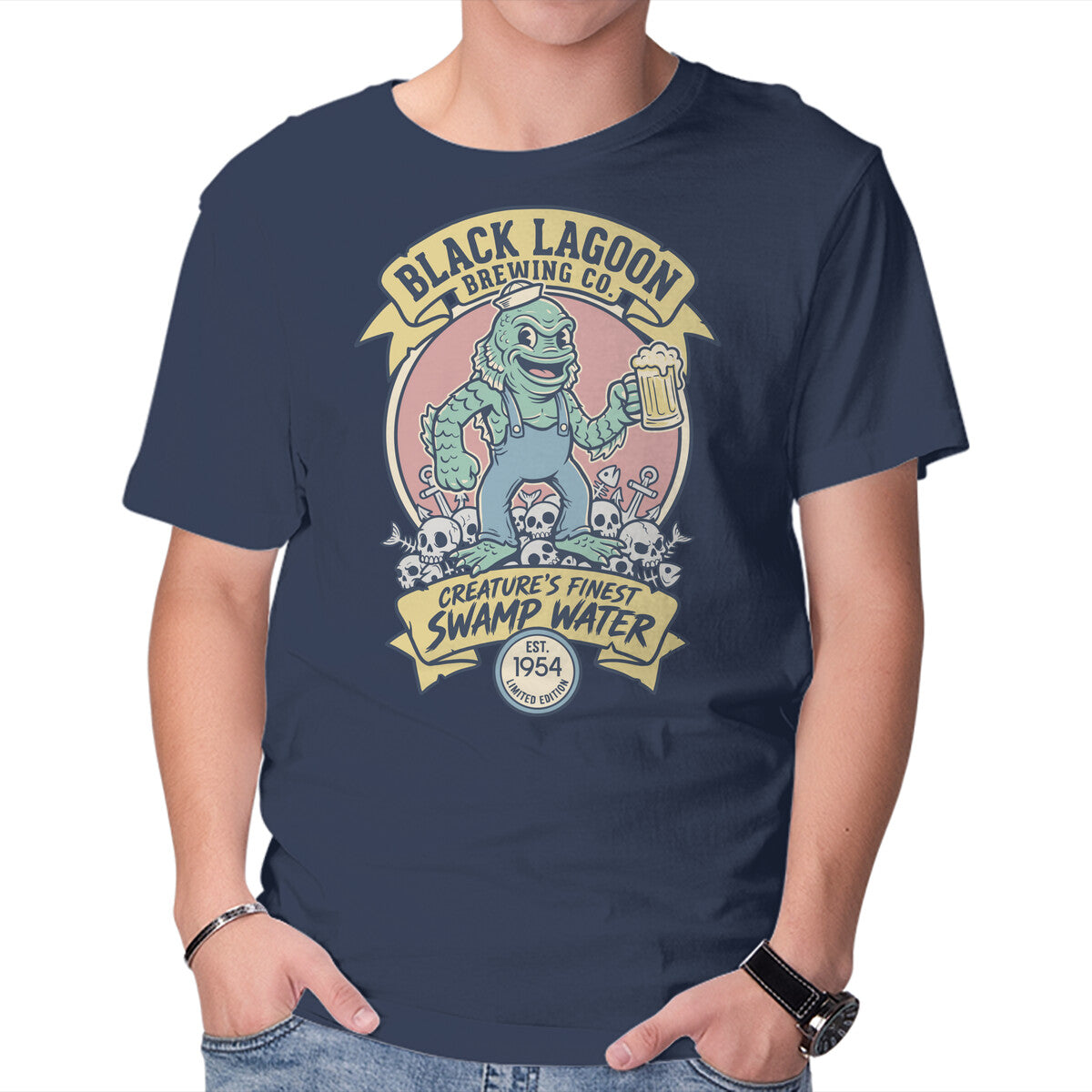 Unisex Crew Neck T-Shirt Finest Swamp Water Graphic Short Sleeve Casual Tee XXL