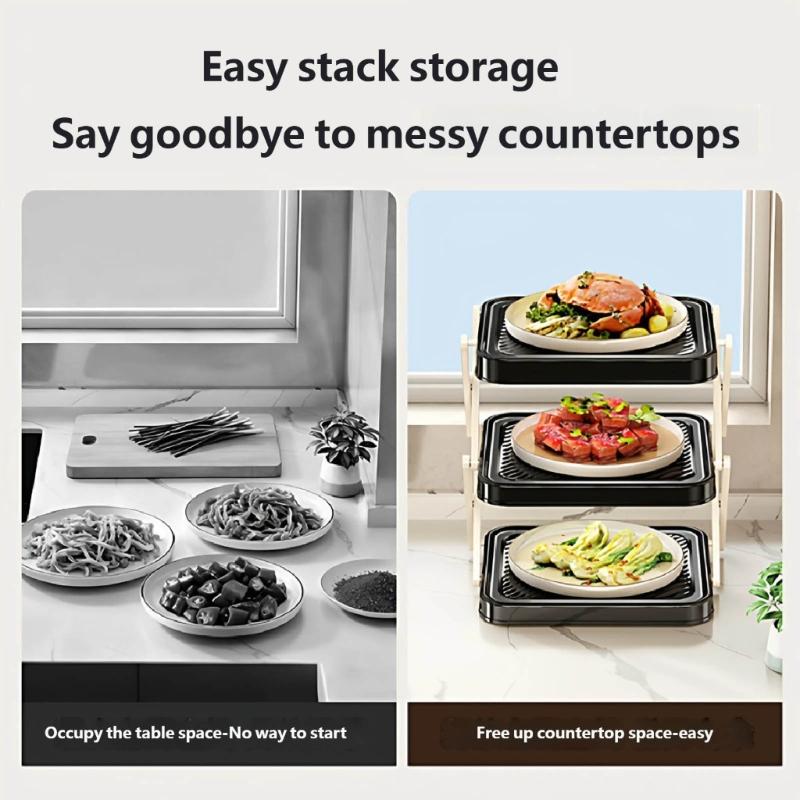 Platzsparender ABS-Küchenregal mit herausnehmbaren Ebenen, ideal zur Organisation von Gewürzen, Gewürzen und Utensilien